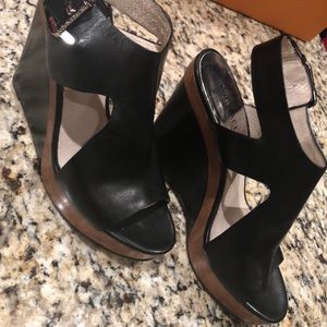 Black and Brown wedge sandals